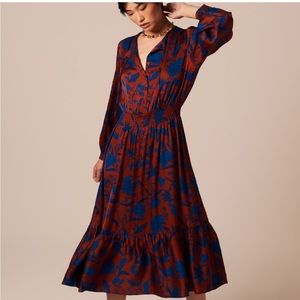 Tucker Juliette Dress in Charmeuse Rustic Wallflower in Stretch Georgette Silk